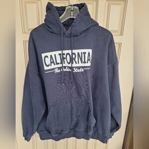 Brisco Hoodie California Golden State Sz2XL Navy Blue/Wht Letters Long Sleeves